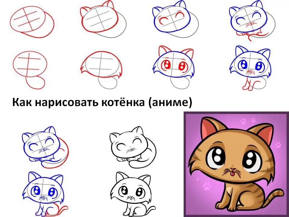 Как нарисовать нужную картинку. Простые рисунки для начинающих. Рисунок кошки для начинающих. Рисунок кота поэтапно. Рисунок кошки пошагово.