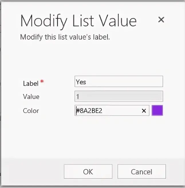 Modifier list. Modifier list