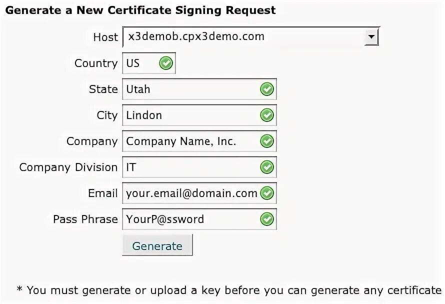 Generate certificate. SSL Certificate signing request. Generate New. Request indication. CSR Certificate это что в отеле.