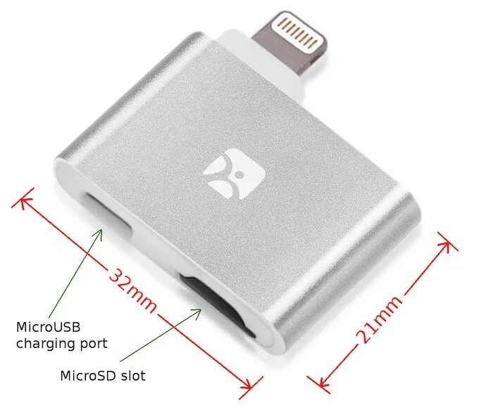 Зарядка накопителя. Адаптер для чтения карт MICROSD,Lightning-порт (Black). MICROSD iphone. MICROSD для айфона. Порт Lightning Размеры.