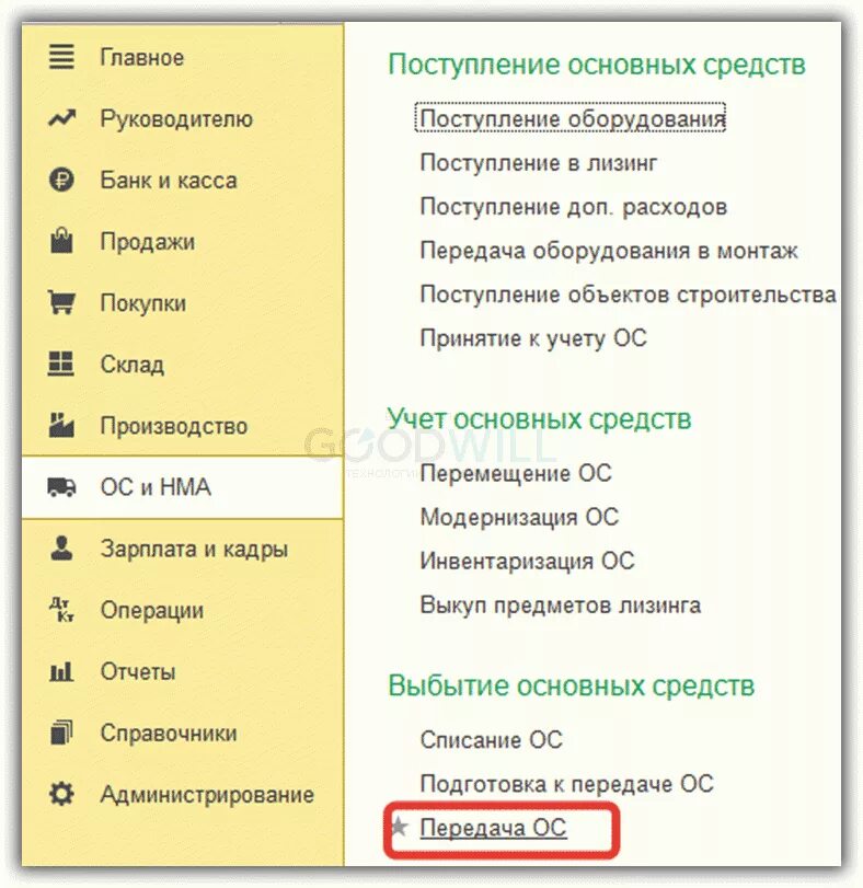 Безвозмездная передача ос 1с 8.3. Передача основных средств в 1с. 1с реализация основных средств. документ ос-1. шапка документа 1с.