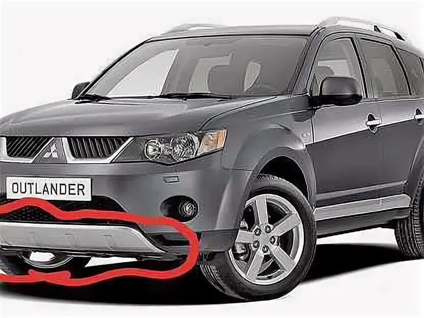 Mitsubishi Outlander 2008. Накладка на бампер передний Mitsubishi Outlander. Накладка передний бампер на Митсубиси Аутлендер ХЛ 2008 года. Накладка на передний бампер Аутлендер ХЛ.