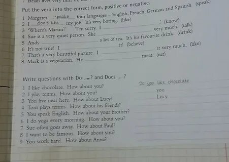 Write questions with did