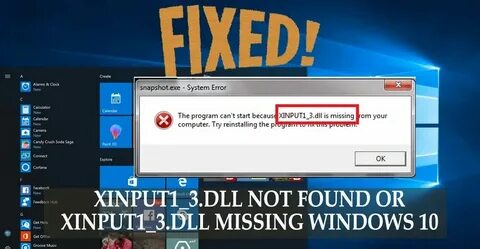 Система не обнаружила xinput1