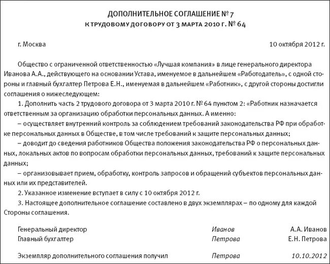 Дополнительное соглашение которым установить. Доп соглашение о персональных данных к трудовому договору. Доп соглашение о неразглашении персональных данных. Доп соглашение о смене персональных данных работника образец. Пункт в трудовом договоре о персональных данных.