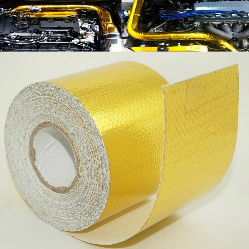 Joint Insulation Tape (рулон = 50 метр). Самоклеющаяся лента высокотемпературная. Светоотражающий золотой. Голд лента сомоклеюший.