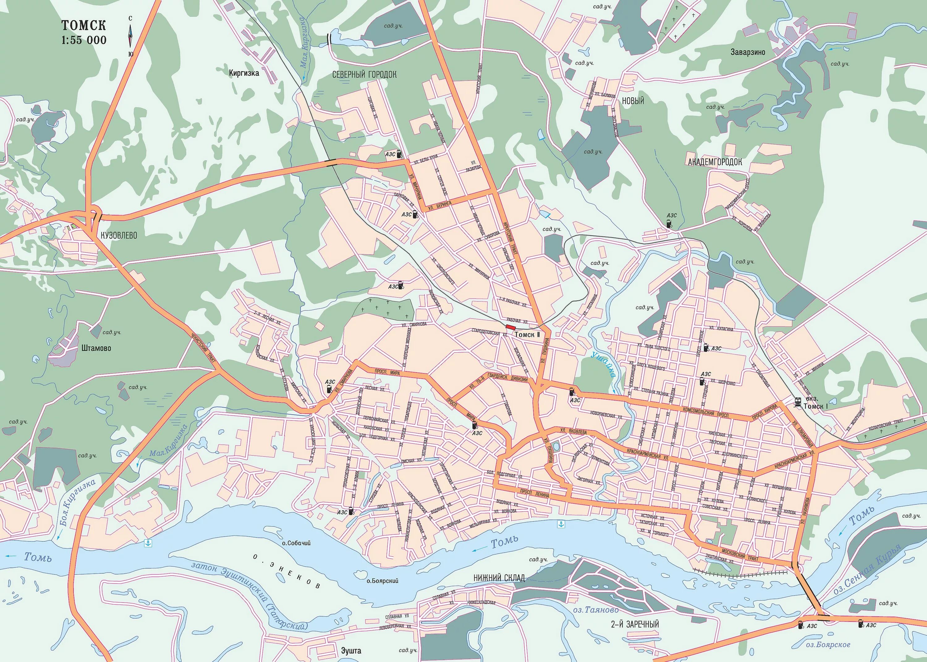 Томск подробная карта