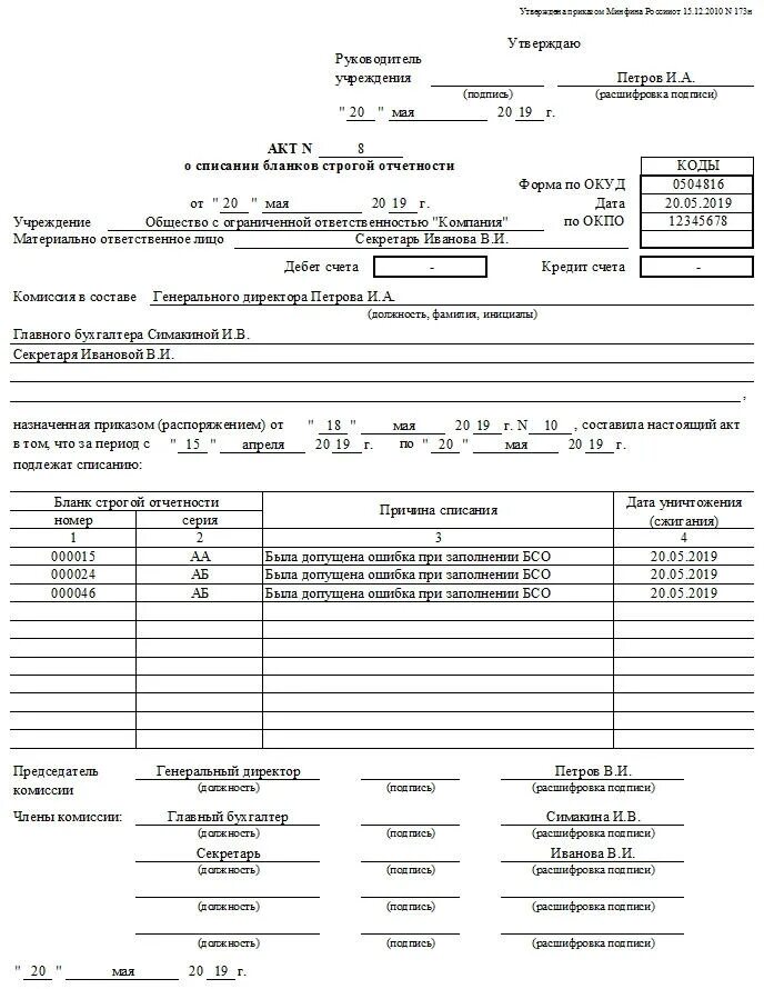 Акт списания 61н. Акт списания БСО 2021. Акт о списании бланков строгой отчетности код формы 0504816. Акт уничтожения бланков строгой отчетности в бюджетном учреждении. Акт на списание испорченного БСО.