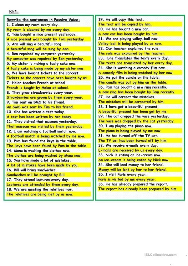 Rewrite the sentences in the active. Пассив Войс Rewrite the sentences in the Passive. I clean my Room every Day в пассивный залог. I clean my Room every Day Passive Voice. Clean Passive Voice.