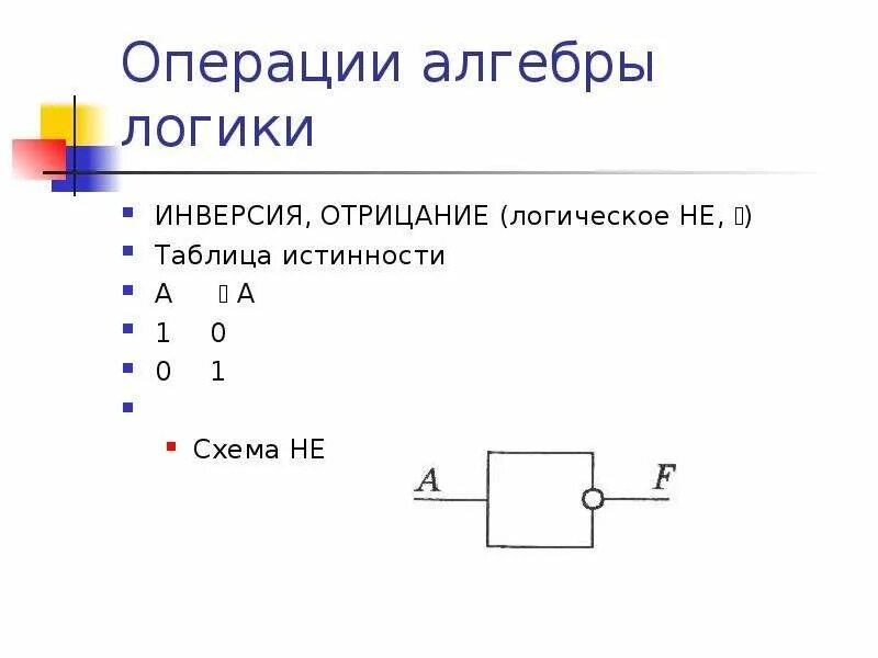 Элементы алгебры логики