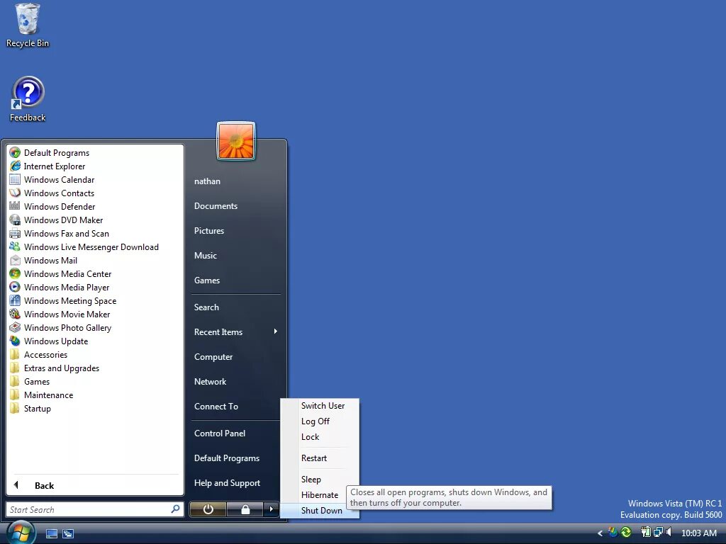 Default start