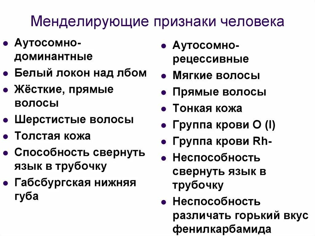 Признаки доминантного муж. Типы наследования признаков у человека примеры. Менделирующие признаки человека. Типы наследования менделирующих признаков. Типы наследования менделирующих признаков у человека.