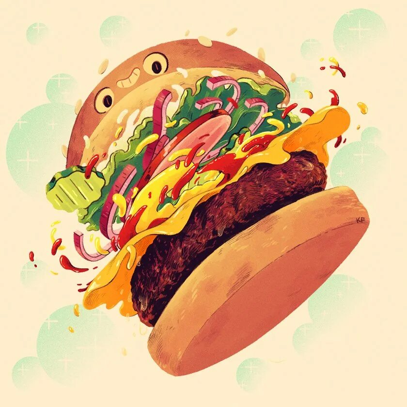 Рисунки еды. Стилизованный бургер. Бургер в мультяшном стиле. Гамбургер стилизованный. Фуд рисунок
