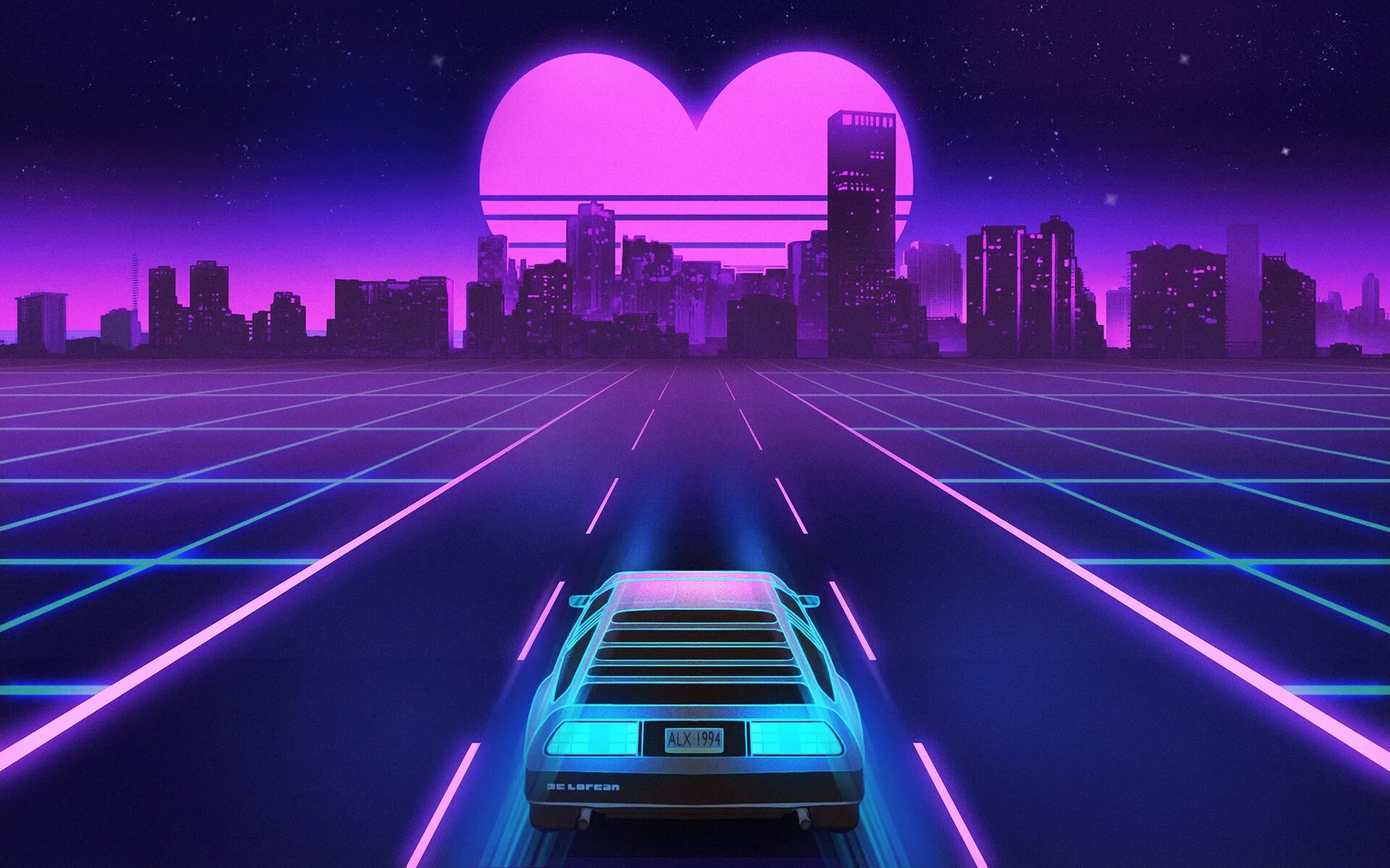 Retrowave wallpapers. Кайзер ретровейв. Retro Wave Делориан. Джоджо ретровейв. Синтвейв Майами.