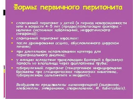 Симптомы перитонита
