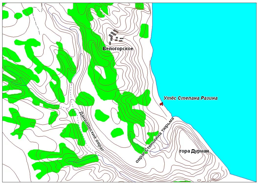 где находится утес