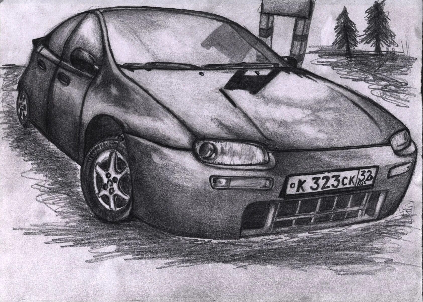 Рисунки f. Mazda 323f рисунок. Mazda 323 эскиз. Mazda 323 карандашом. Рисунок карандашом машина Мазда 3.