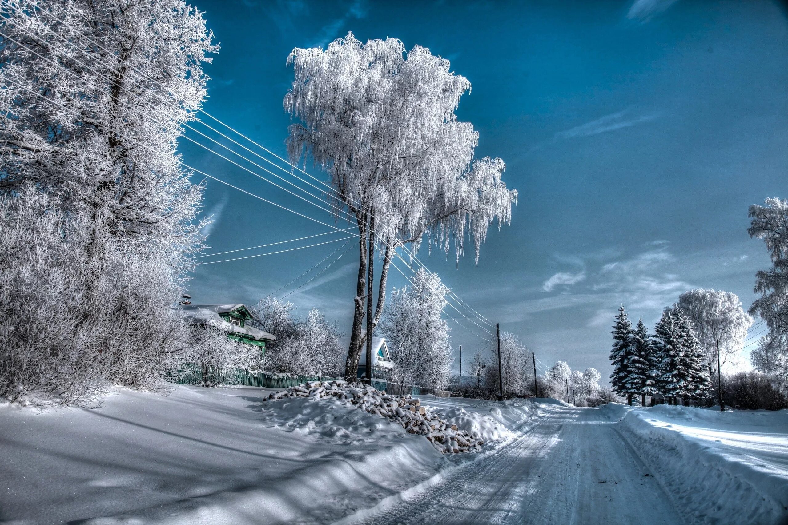 Зимний пейзаж. Зимняя природа. Зима в России. Красота зимы
