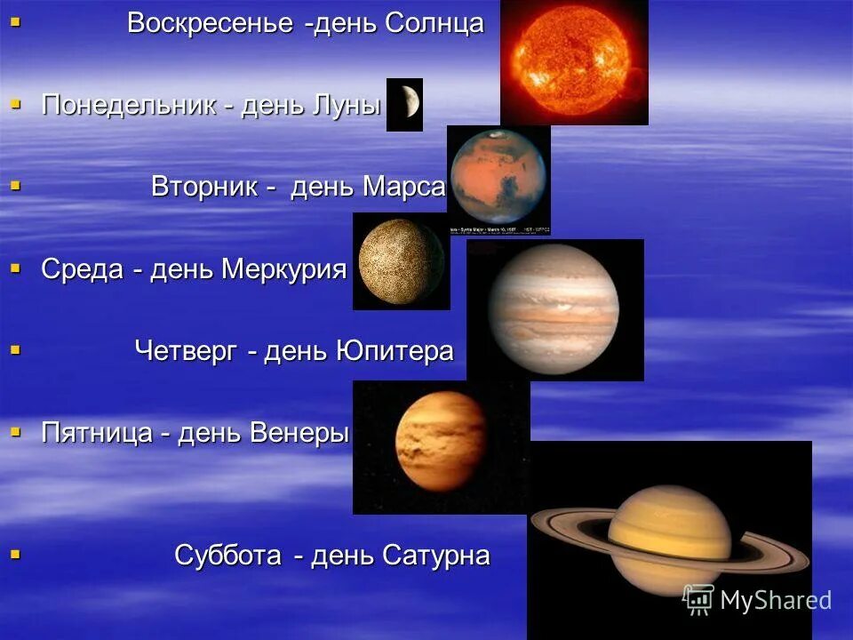 Воскресенье какой день. Дни недели и планеты. Дни недели названия планет. Планеты по дням. Среда день Меркурия рекомендации.