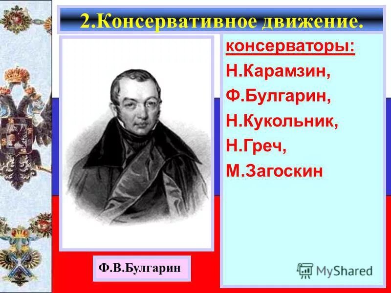 Консервативное движение при николае 1. Ф В Булгарин консерватор. Консервативное движение. Булгарин консерватор или либерал. Булгарин Общественное движение.