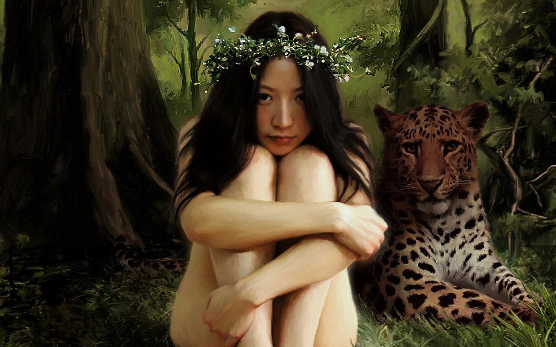 Девушка совокуплялась с. Фэнтези девушки с животными. Девушка фэнтези с леопардом. Девушка и леопард. Девушки с дикими животными.