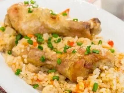 Рис с овощами и куриными голенями