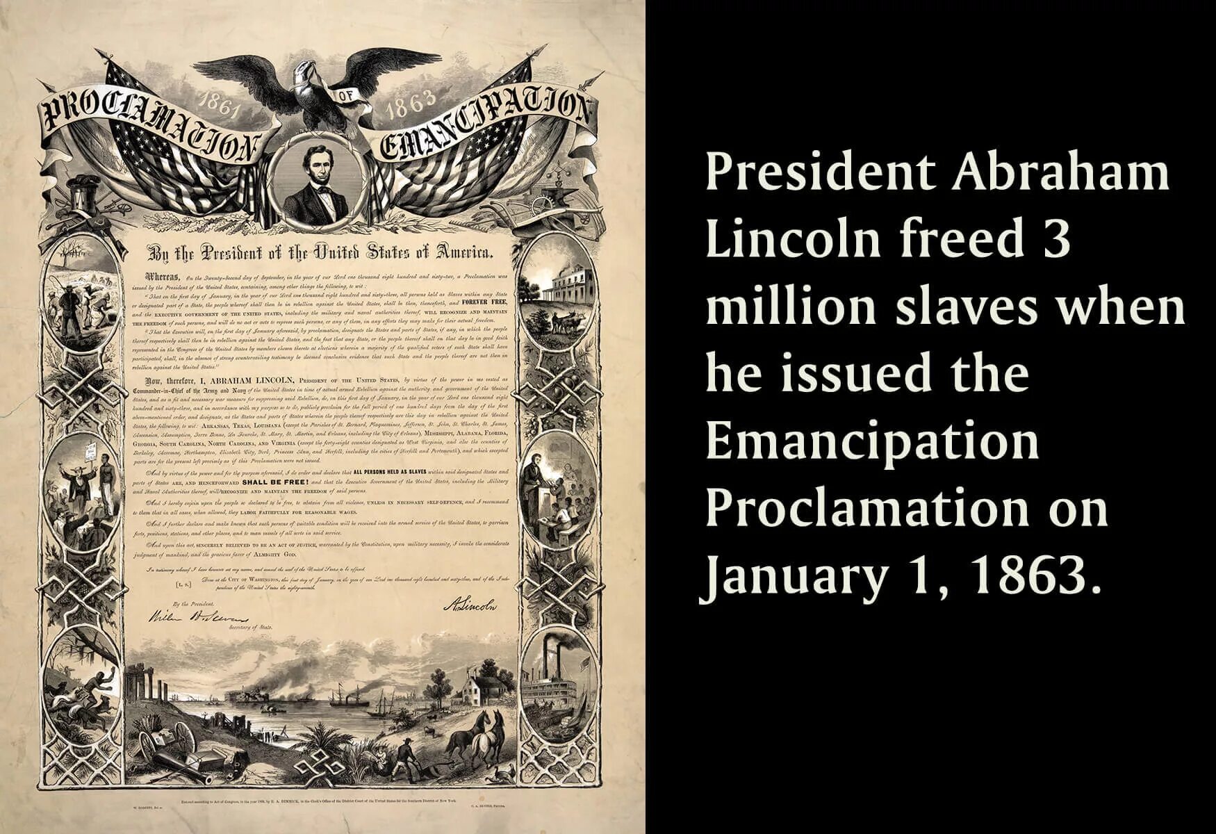 He signed the emancipation proclamation. Emancipation proclamation 1863. линкольн прокламация об освобождении рабов.