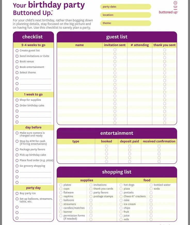 Планирование дня рождения. План лист вечеринки. Party planning Checklist. Чеклист на день рождения. Planning a party