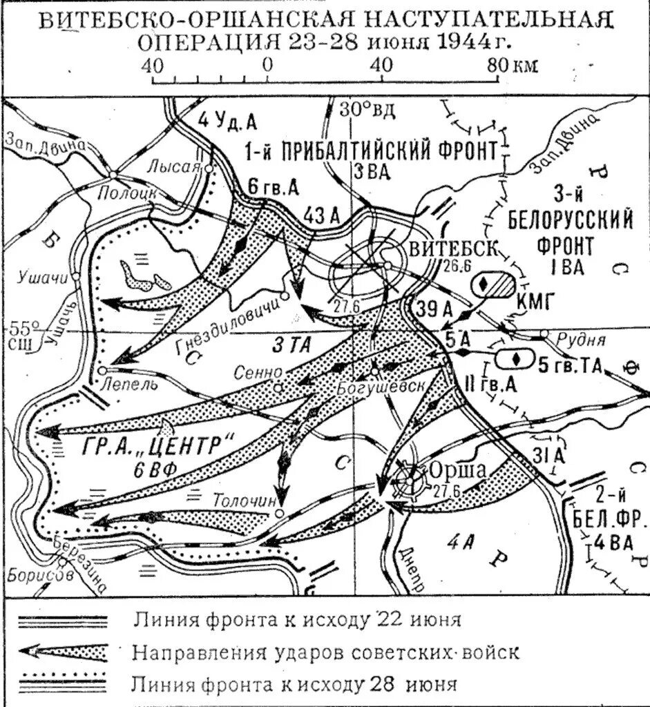 Наступательная операция русской армии. Витебско Оршанская операция 1944. Витебско Оршанская наступательная операция карта. Витебско-Оршанская операция июнь 1944 года.