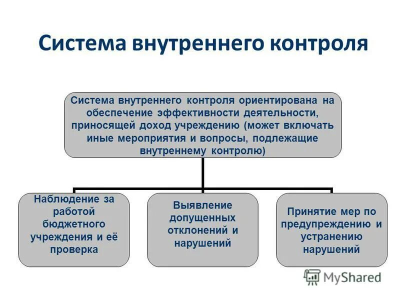 Принципы внутреннего контроля организации. Оценка системы внутреннего контроля. Основные этапы планирования аудита. Функции системы внутреннего контроля. Схема системы внутреннего контроля в организации.
