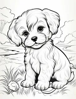 Cute Dogs Coloring Pages for Kids