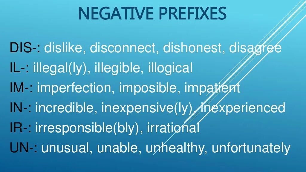Prefixes im in il. Приставки un dis in im ir. Префиксы в английском языке упражнения. Negative prefixes - отрицательные приставки. Префикс un в английском языке.