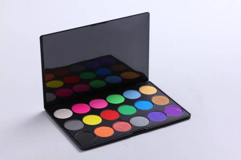 Тени для век Colour Geometry lamelia, 18 цветов. Тени для глаз 18 цветов GORGFOUS рк7679-2 get Fashion Palette+gliter. Яркие тени. Яркие палетки. Палетка ярких теней