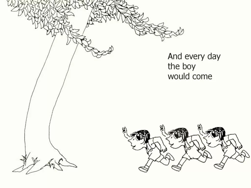 The giving tree. Story telling of giving tree.