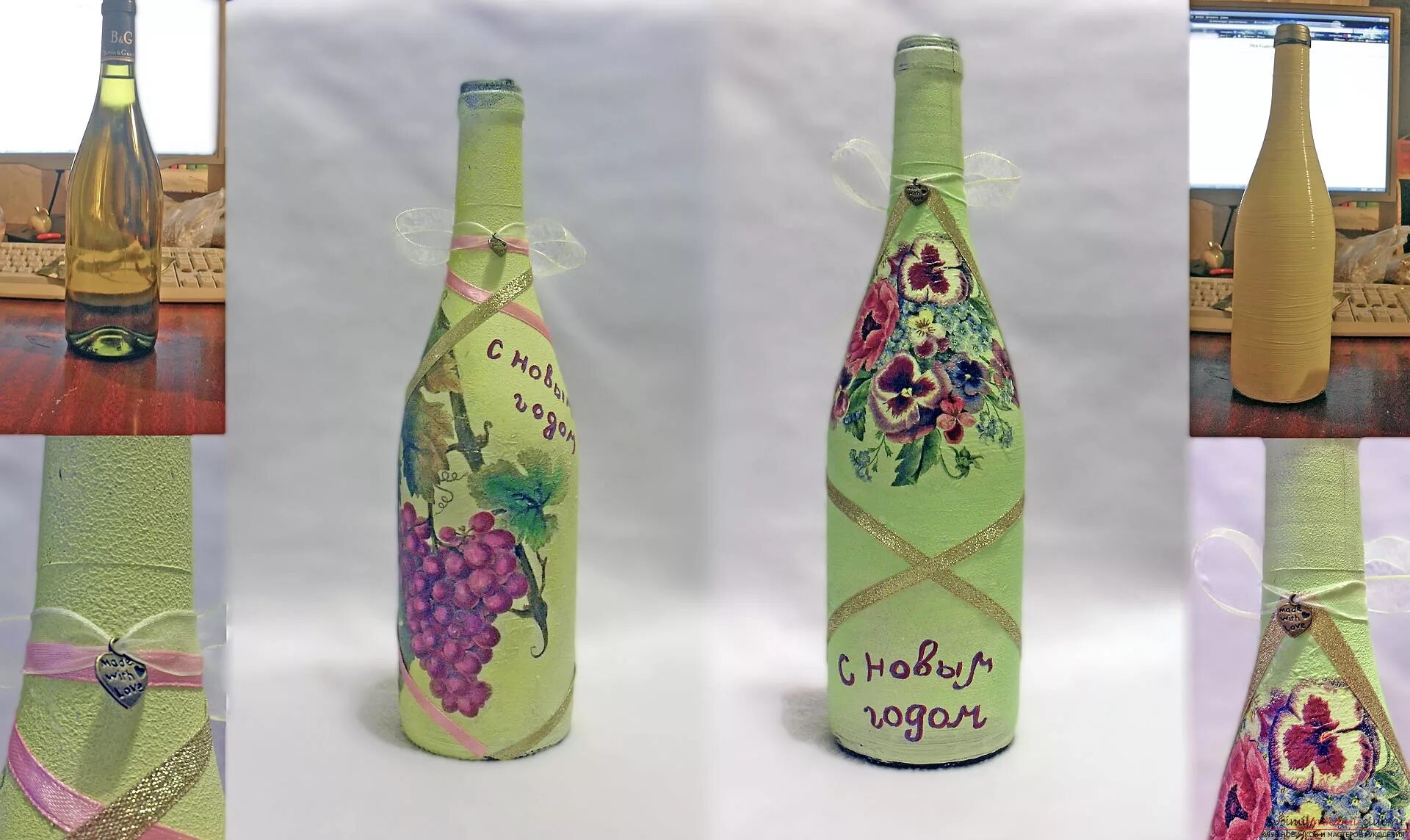 декор бутылок салфетками. как сделать бутылку из салфеток. декупаж бутылок салфетками. как сделать бутылку из салфеток. декупаж салфетками.
