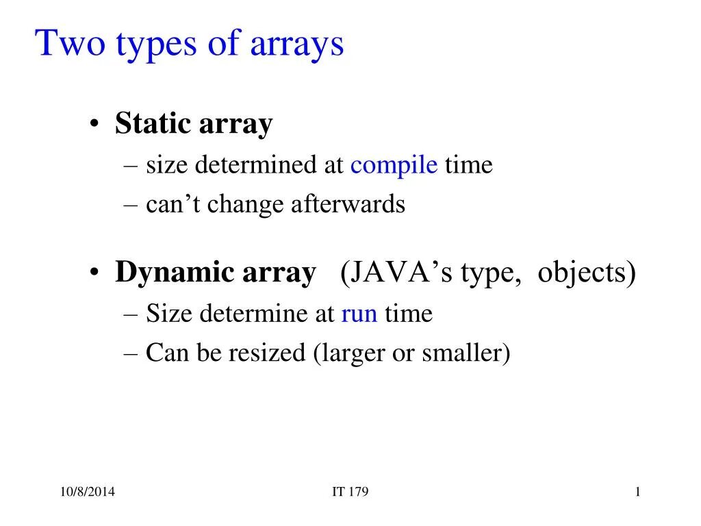 Array Types.