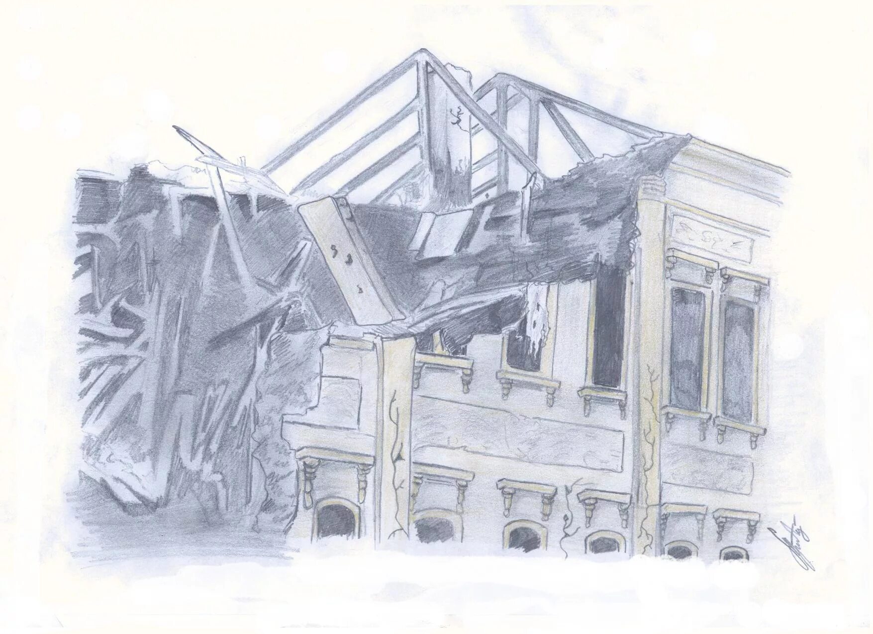 Здание иллюстрация. Разрушенный город арт карандашом. Рисунки разрушенных. Рисунки разрушенных. Разрушенное здание рисунок.