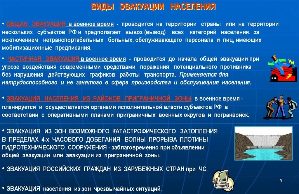 Сформулируйте понятие волна прорыва. Эвакуация населения в военное время. Виды эвакуации населения в военное время?. Эвакуационные мероприятия в военное время. Проведение эвакуации в военное время.