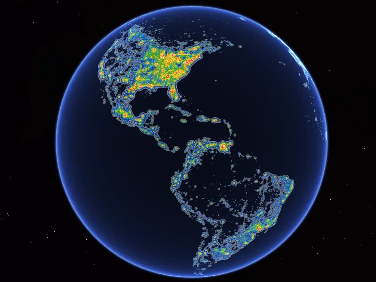 Вид с космоса. Световое загрязнение мешает смотреть на звёзды. Почему луна светится. Земля с светящими колесами. Светящаяся земля.