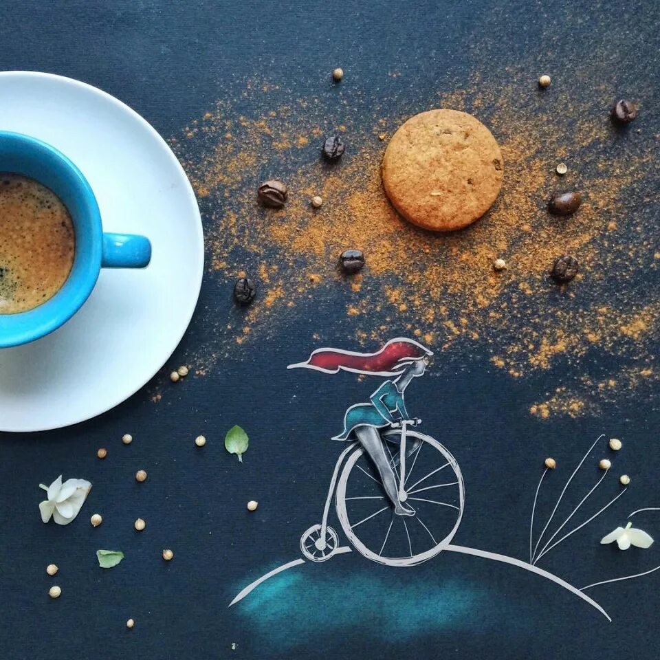 Кофе и хорошее настроение. Художница-иллюстратор из Италии Синция Болонези (Cinzia Bolognesi). Креативный кофе. Доброе утро креативные. Креативные картинки с добрым утром.