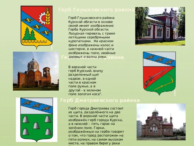 Гербы городов россиироссии. Гербы районов курской области. Герб города курска. Город с тремя куропатками на гербе 5. Город курск герб и флаг.