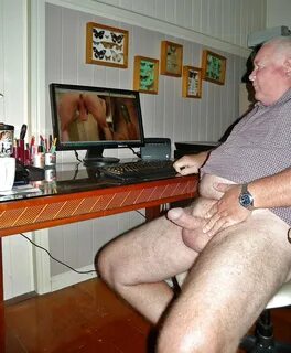 Old man watching porn