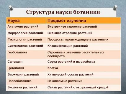 Какая ботаническая наука изучает процесс