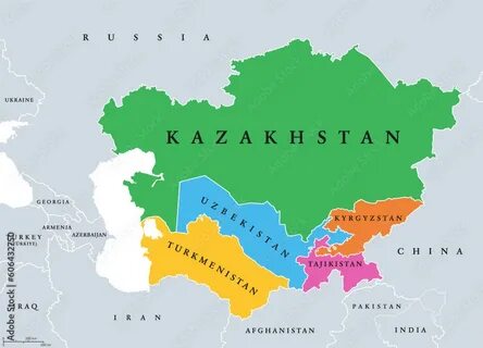 Политическая карта центральной азии