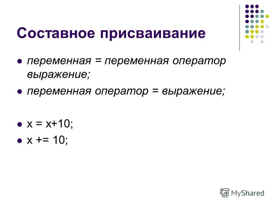 Составное присваивание. Операции присваивания в языке си.. Выражение переменных из формул. Язык си составная операция присваивания.