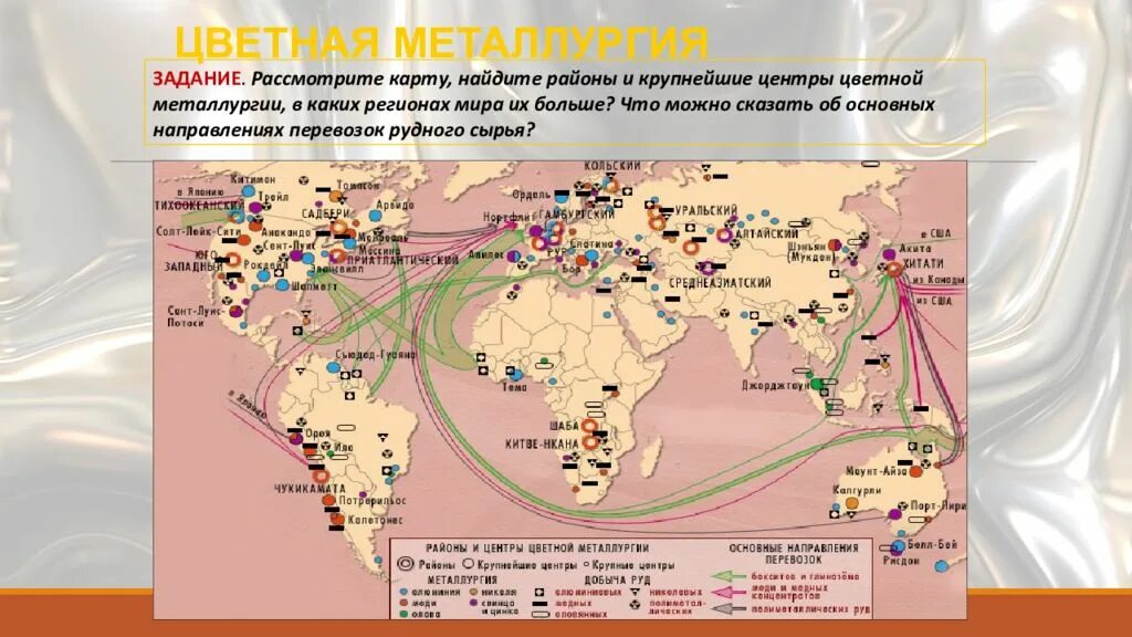 Крупные центры цветной