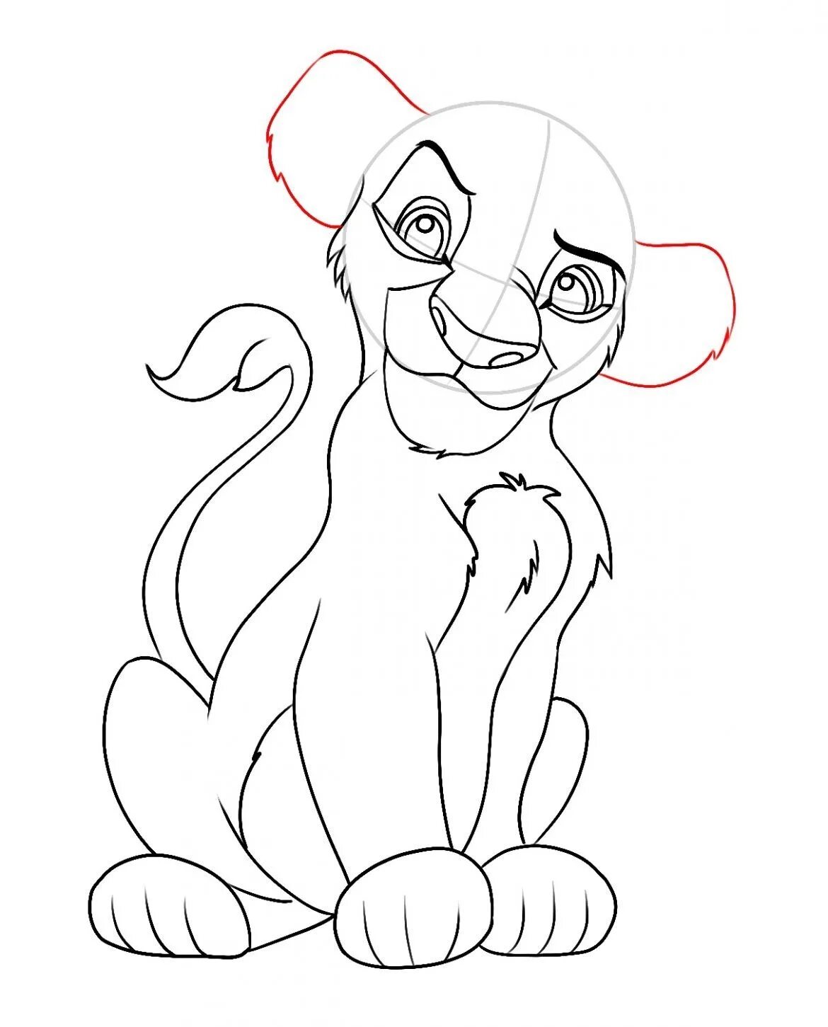 Рисовать симбу. Легкие рисунки симба. Рисунок симбы. Срисовки львов из короля льва. Поэтапное рисование симбы.