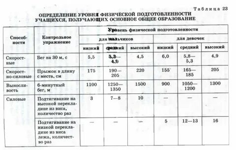 Программа уровня физической подготовленности