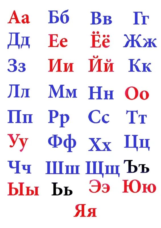Алфавит русский распечатать печатный формат а4