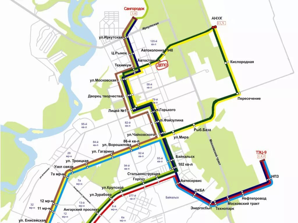 Трамвай Ангарск схема. Маршруты трамваев Ангарск. Ангарск трамвай карта маршрута. Схема маршрутов трамвая Ангарска.